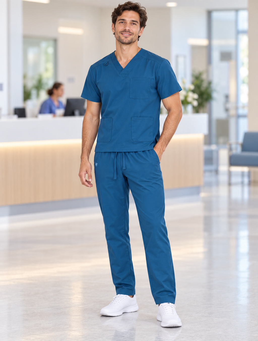 Set Scrub Mod. Benidorm Verde Ottanio – vista frontale