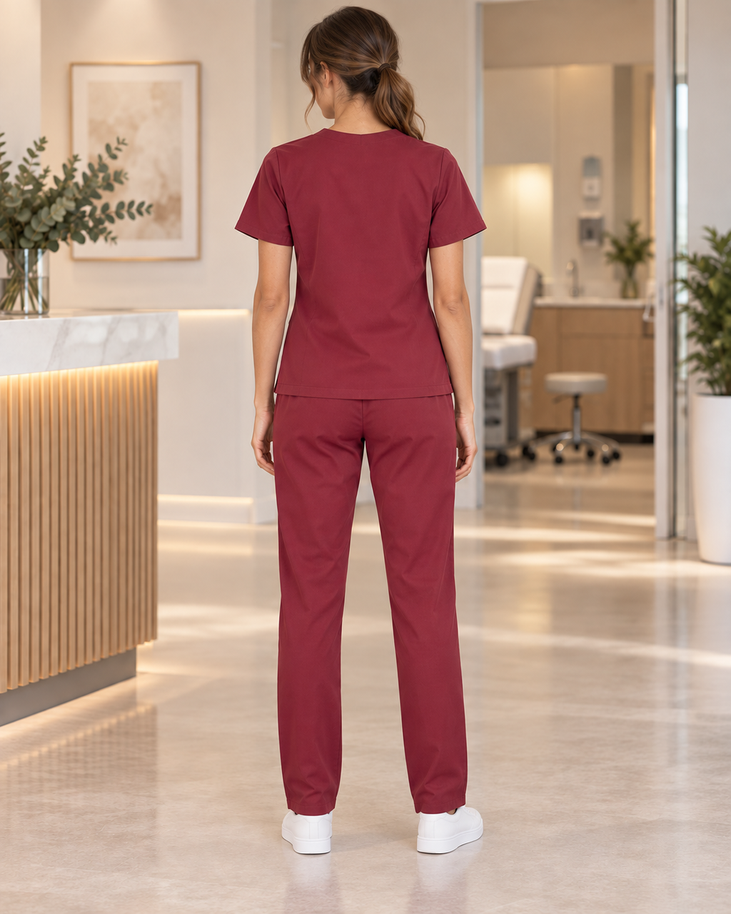 Set Scrub Ibiza Bordeaux – vista posteriore