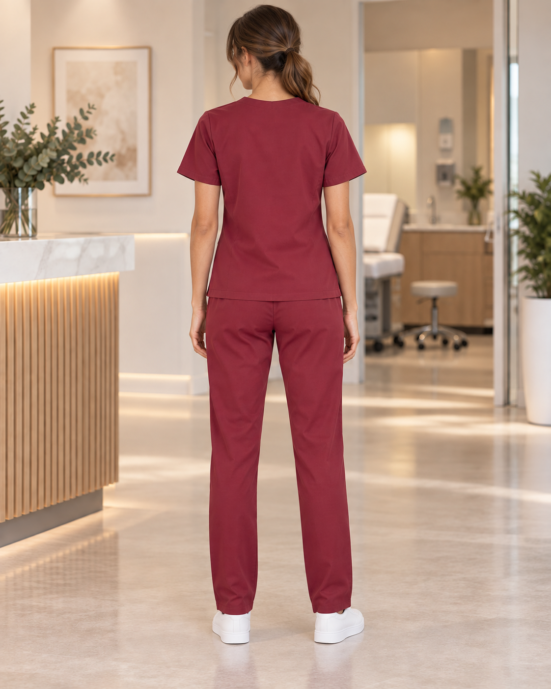 Set Scrub Ibiza Bordeaux – vista posteriore