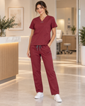 Set Scrub Ibiza Bordeaux a figura intera