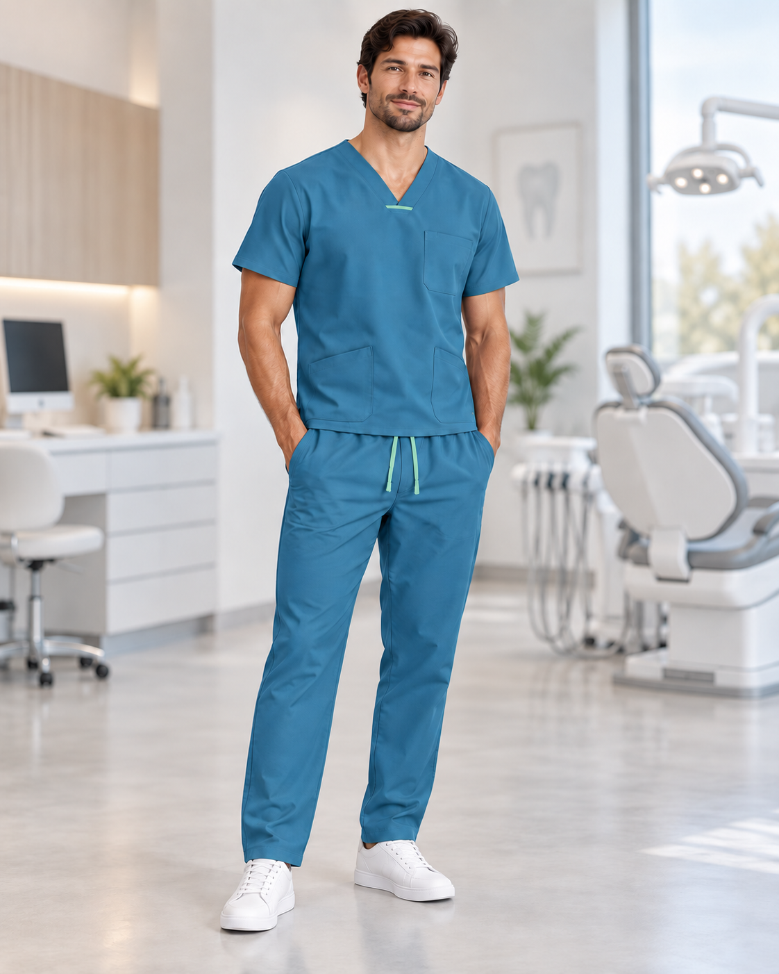 Set Scrub Ibiza Verde Ottanio a figura intera